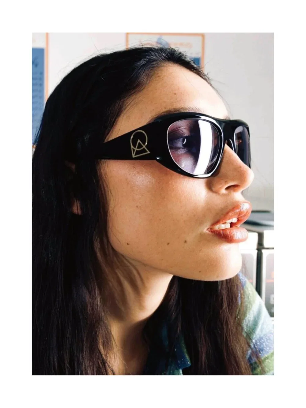 New Raval Eyewear Women's Sunglasses Black Square Purple Lens Acetate Frame C1